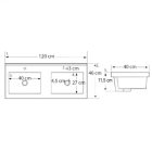 Porto 120 alsó fürdőszoba bútor mosdóval sonoma tölgy színben