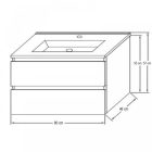 Porto 80 alsó szekrény mosdóval-fehér