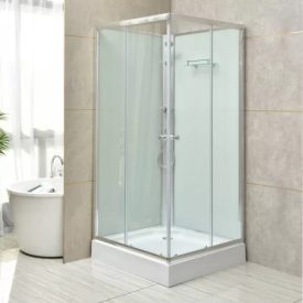   Polo White II 80x80 cm szögletes fehér hátfalas zuhanykabin zuhanytálcával