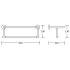 AQUALINE SAMBA fix törölközőtartó polc, 630x210mm, króm